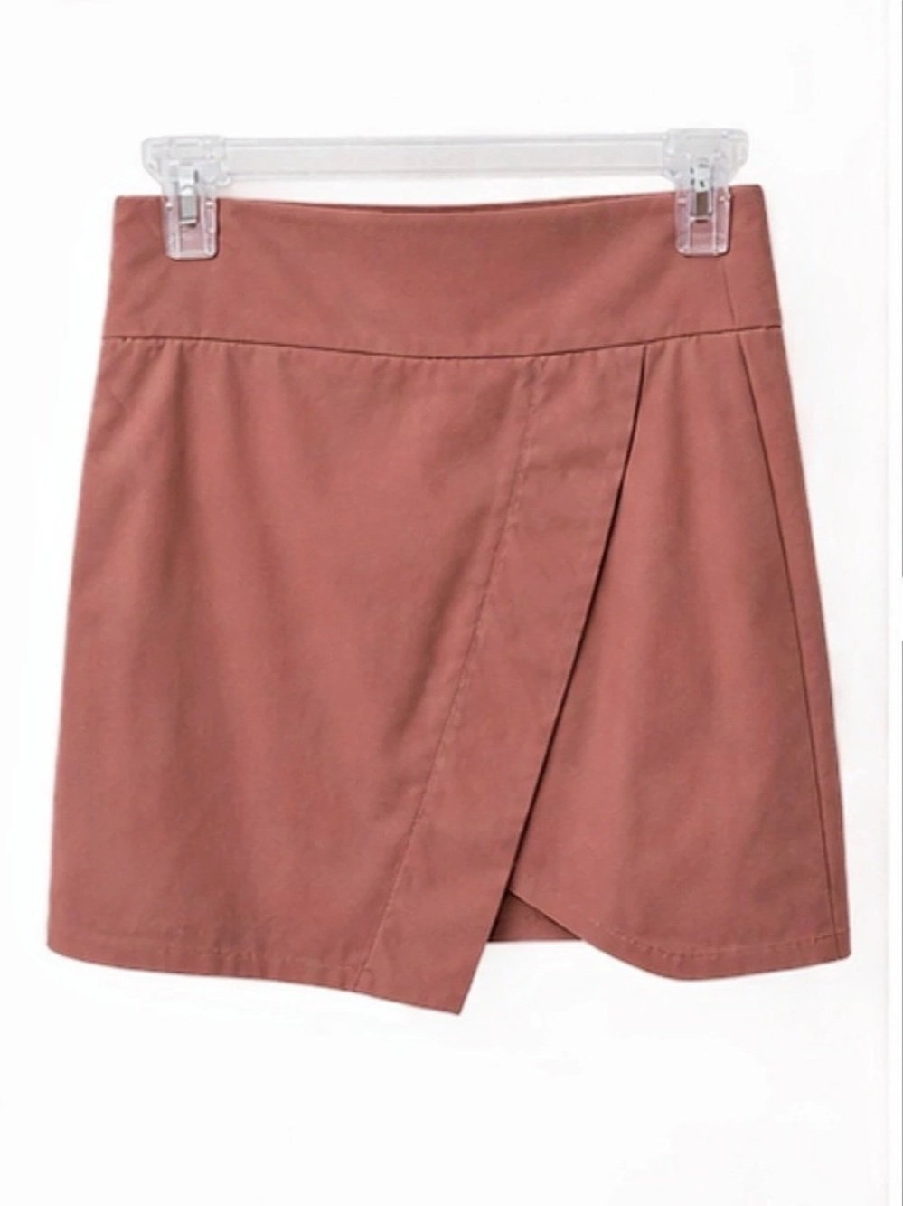 Brown Wrap Leather Mini Skirt Like New
